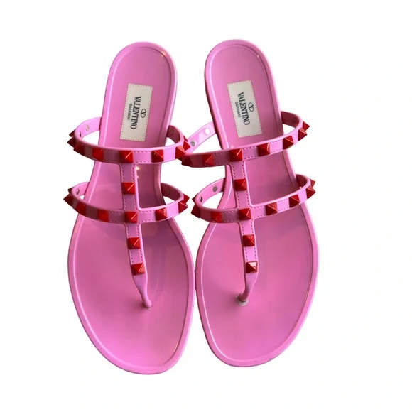 Valentino Garavani Rockstud Jelly Flat Thong - Picture 1 of 7